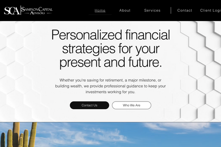 Sampson Capital Advisors: A clean, modern, and compliance-conscious website built for a fiduciary wealth management firm. This project included a full redesign with mobile optimization, SEO integration, customized service pages, and a branded blog-style announcements section. Designed to reflect trust, professionalism, and clarity for both new and existing clients.