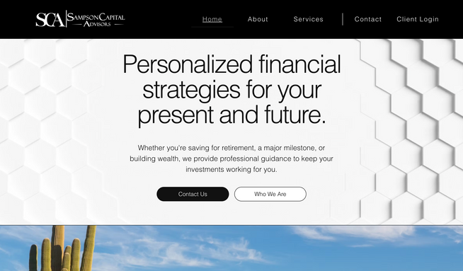 Sampson Capital Advisors: A clean, modern, and compliance-conscious website built for a fiduciary wealth management firm. This project included a full redesign with mobile optimization, SEO integration, customized service pages, and a branded blog-style announcements section. Designed to reflect trust, professionalism, and clarity for both new and existing clients.