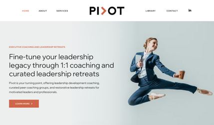 Pivot Leadership: Nancy Beer, an executive leadership coach and founder of Pivot, partnered with me to redesign and elevate her brand’s online presence. The project included a full website overhaul, enhanced SEO strategy, refined copy, and new page layouts to support her evolving offerings, including 1:1 coaching, retreats, and leadership resources. We also launched a dedicated retreat page for her 2026 France leadership experience, featuring new AI-enhanced photography and a custom image gallery. The result is a polished, professional website that aligns with Nancy’s mission to support senior-level leaders through transformative coaching and immersive learning.