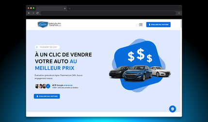 MATP: Mon Auto Ton Prix helps people sell their car directly—quickly and without stress. The homepage explains everything in simple steps: how it works, what you’ll need, timing, and what happens after you submit.

 A friendly, step-by-step form asks only the essentials, so it’s fast to fill out and gives the team exactly what they need to make a fair, confident offer. 

The layout is clean, mobile-friendly, and focused on trust and clarity, so visitors know they’re in good hands. 

In the first month after launch, the business saw 40% more inquiries than with their old static website—proof that clear information and a smooth form make selling your car easier for everyone.

----------------------------------------------------
VERSION FR : 

Mon Auto Ton Prix permet de vendre son véhicule directement—rapidement et sans stress. La page d’accueil explique tout en étapes simples : comment ça marche, quoi préparer, les délais et ce qui se passe après l’envoi. 

Le formulaire, convivial et étape par étape, ne pose que les questions essentielles : il se remplit vite et donne à l’équipe exactement ce qu’il faut pour faire une offre juste et en toute confiance.

 Le design est épuré, adapté au mobile et centré sur la clarté, pour inspirer confiance dès la première visite. 

Dès le premier mois, l’entreprise a enregistré +40 % de demandes vs l’ancien site statique—preuve qu’une information claire et un formulaire fluide facilitent la vente pour tout le monde.