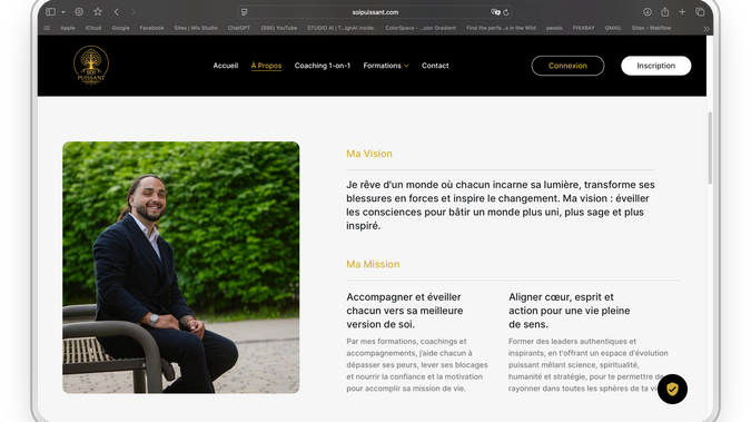 soi puissant: Soi-Puissant is an online coaching program that helps people grow at their own pace. 

The homepage explains who it’s for, how it works, and what you’ll get—so visitors know exactly what to expect before they join. 

The program is organized into 7 clear modules, each with an HD video and a downloadable PDF, so learning is simple and structured. After purchase, members sign in to a clean, distraction-free area powered by Wix Programs, where they can follow lessons step by step and track their progress. 

The layout is calm and mobile-friendly, making it easy to watch, read, and take notes on any device. Enrolment is handled through a straightforward form with payment, and key info (what to prepare, time needed, next steps) is always close at hand. 

The result is a supportive, focused experience that turns intent into action—one lesson at a time.
------------------------------
VERSION FR :

Soi-Puissant est un programme de coaching en ligne qui permet d’avancer à son rythme. La page d’accueil explique clairement à qui ça s’adresse, comment ça fonctionne et ce que vous recevrez—pour que tout soit limpide avant l’inscription. 

Le contenu est structuré en 7 modules faciles à suivre, chacun avec une vidéo en HD et un PDF téléchargeable, pour un apprentissage simple et organisé. Après l’achat, les membres se connectent à un espace épuré et sans distraction (Wix Programs), où ils suivent les leçons étape par étape et voient leur progression. 

L’interface est apaisante et adaptée au mobile, idéale pour regarder, lire et prendre des notes sur n’importe quel appareil. 

L’inscription se fait via un formulaire avec paiement, et l’information essentielle (quoi préparer, temps requis, prochaines étapes) est toujours à portée de main. 

Résultat : une expérience encadrée et motivante qui transforme l’intention en action—une leçon à la fois.
