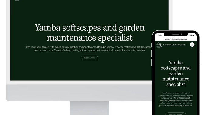 Barrow or 2 Gardens: Barrow or 2 Gardens is a Yamba-based soft landscaping business offering lawn care, garden maintenance, mulching, planting, and design services across the Clarence Valley. The website highlights their tailored, down-to-earth approach to garden care, making it easy for customers to explore services, view recent projects, and request a quote.