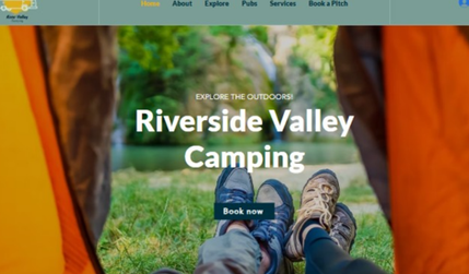 Riverside Valley Cam: The Riverside Valley Camping site beautifully conveys its identity as a serene, family-run retreat in Derbyshire’s countryside with its warm, rustic visuals and inviting photography. A minimalistic navigation structure—featuring sections like About, Explore, Services, and Book a Pitch—keeps the experience uncluttered and user-friendly. Honest, clear messaging around amenities (e.g., toilets but no showers, no electric hook-ups, dog-friendly policies) reinforces the rustic, back-to-nature ethos and sets accurate expectations for campers.