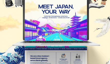 JAPAN360: Japan360 is a New Zealand-based travel agency offering custom trips to Japan. Designed by w Wix Web Designer Ayaka Fuji, the website blends traditional Japanese aesthetics with modern, pop-inspired web design using Wix Studio.