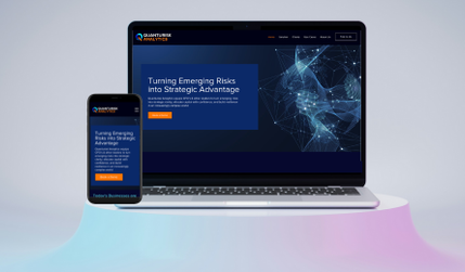 Quanturisk: Logo, Full branding, social media templates, full website design and SEO for large analytics company .