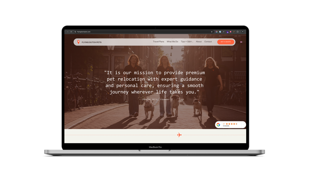 Flying Dutch Pets: Redesign of a WordPress site into a fresh looking website on WIX Studio.
Brand strategy excercises to redefine the brand, followed by crafting compelling moodboards to set the style direction and integrate into the final website design.