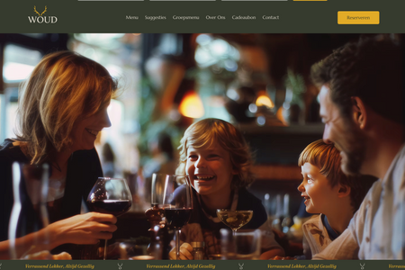 WOUD: Woud in Stekene is a family restaurant. For this project we went through a rebranding of name, visual identity and a complete new website with booking features