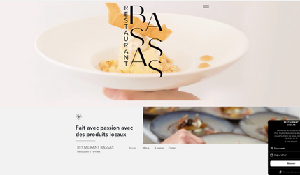 RESTAURANT BASSAS: Création de l'identité visuelle du restaurant Bassas + conception et gestion du site du restaurant gastronomique BASSAS