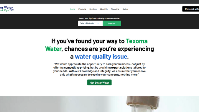 Texoma Water Solutions: Web design, custom code, SEO, marketing, maintenance!