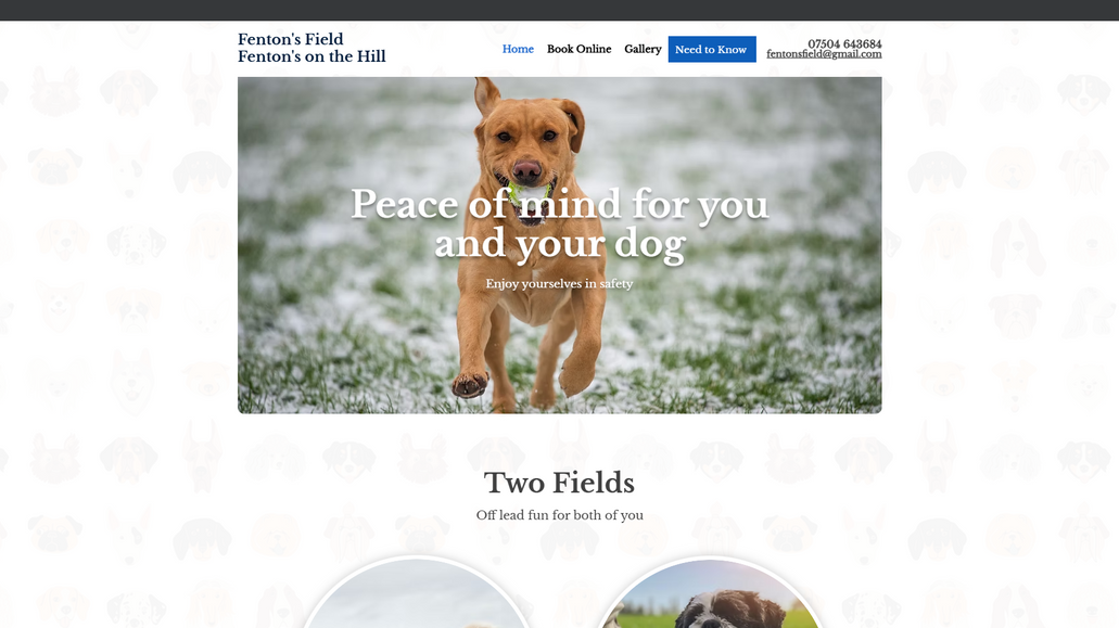 Fentons Field: Website design, image edits, SEO, long term support.