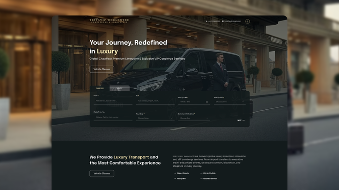 TRIPAVIP WORLDWIDE: This project covers the design and development of a website built on Wix Studio, featuring a custom-coded quote request form and a bespoke logo design aligned with the client’s brand identity.