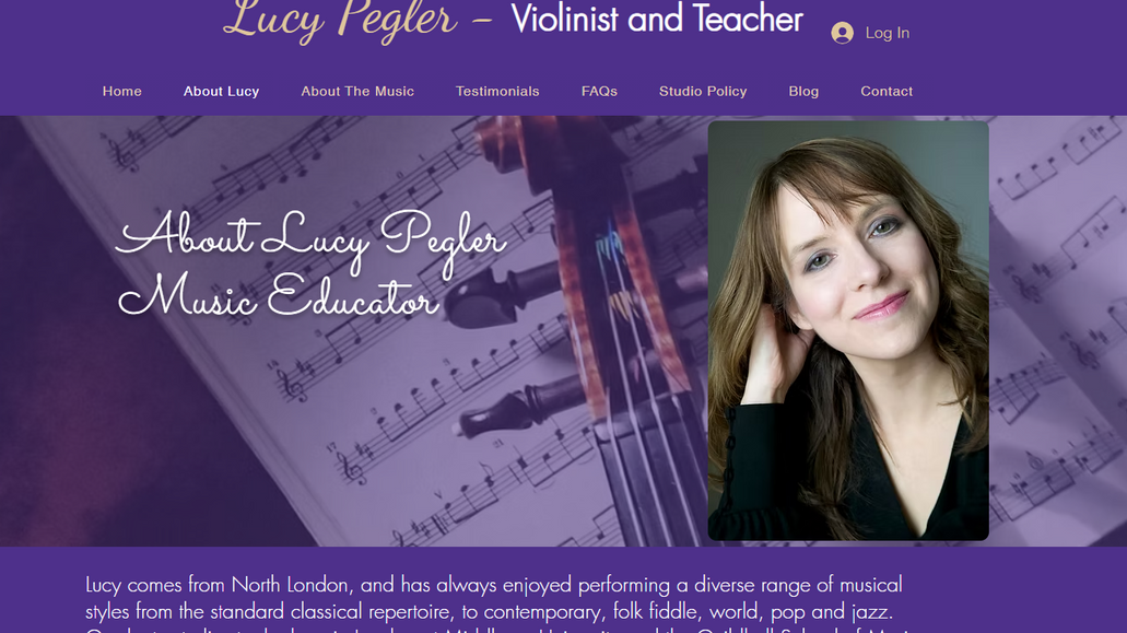 Lucy Pegler Violin: Website build with SEO and accessibility.