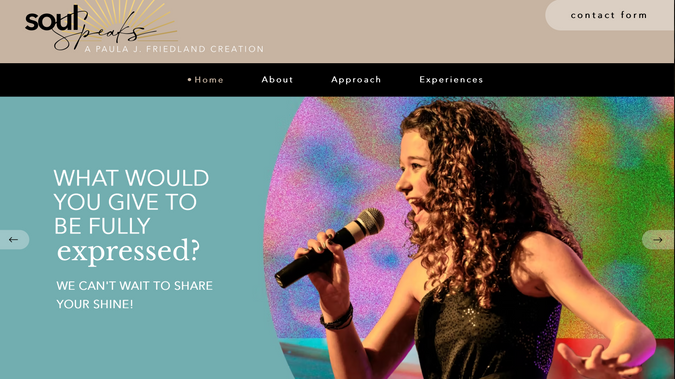 Soul Speaks — Coaching & Events Website: Illustrated Domain partnered with both the BritelyBrands.com and  Soul Speaks to launch a polished, conversion-ready site in Wix Studio—just in time for a major conference. The experience highlights Paula’s voice, clarifies offers, and makes it easy to explore workshops, trainings, salons, and speaking engagements. The result is a warm, professional brand presence with clear paths to inquire, join, or buy.

Behind the scenes, we implemented Wix Events with ticketing, policy consent at checkout, and a master Events page for simple upkeep. We optimized for mobile, accessibility, and speed; handled domain/DNS connection; and set up a scalable structure for future additions like sales pages, waitlists, and automations. 

Services Provided:
Strategy & UX • Full Wix Studio Design & Build • Content structuring • Wix Events setup (checkout + policy consent) • Mobile optimization • Domain transfer & launch support • Email/contact flows • Post-launch training & revisions

Future-Ready / Technical Options:
Velo add-ons • Event schema markup • GA4 & Tag Manager • Waitlist forms & automations • Kajabi linkouts • Calendly scheduling • API-ready structure for deeper integrations
