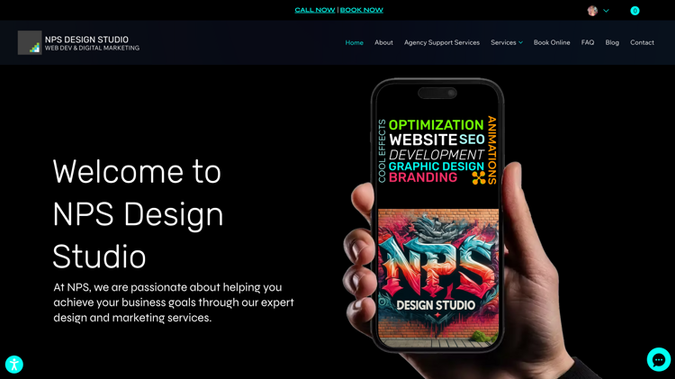 NPS Design Studio: The NPS Design Studio website is built on Wix Studio, combining cutting-edge design with powerful functionality. Using Velo by Wix, we’ve developed custom features and dynamic solutions tailored to client needs, while the Wix CMS powers flexible content management for seamless updates across pages. The result is a site that is visually striking, fully responsive, and optimized for accessibility and performance. Every detail—from dynamic layouts to automated workflows—was designed to showcase NPS’s expertise in web design, branding, SEO, and digital strategy, while providing visitors with a smooth, engaging user experience.