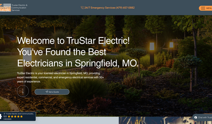 Trustar Electric: The TruStar Electric website was built in Wix Studio with a modern, responsive design that highlights their residential, commercial, industrial, and 24/7 emergency electrical services. We created a streamlined site structure with clear service pages, an FAQ section, testimonials, and a blog for ongoing SEO value. Strong calls-to-action, quote request forms, and a 24/7 contact feature make it easy for customers to connect. The site is fully optimized for local SEO, ADA-compliant, and designed to reflect TruStar’s reputation as trusted electricians in Springfield, MO.