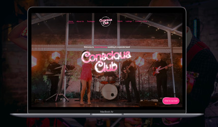 Conscious Club - Award Winning Wedding Band: Conscious Club reached out to us to refresh their website with a clean, professional design ahead of their new marketing campaign promoting their Ultimate Package band offering.

To bring their vision to life, we developed bespoke sections and preloaders using custom CSS, JavaScript, and 3D elements. The main goal was to draw attention to the band and their videos, so we designed the site with a bold aesthetic that naturally guides users toward engaging with their content.

In addition, we crafted custom details including interactive cursors, a favicon, search bar icons, and social share image- enhancing both functionality and brand identity across the site.