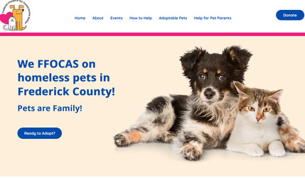 FFOCAS: Frederick Friends of Our County Animal Shelter (FFOCAS) is an all-volunteer 501(c)(3) nonprofit organization supporting and facilitating efforts by our partner shelter, Frederick County Animal Control, to save the lives of homeless pets in Frederick County.