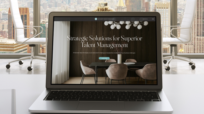 Kennedy Talent Strategies: A modern/contemporary aesthetic, muted soft tone palette and visual elements that enhance user experience.

OBJECTIVE
Design a visually impactful brand identity and website showcasing Kennedy Talent Strategy's unique services offerings through a, simplistic/elegant design helping emphasize their competitive advantage: expertise in talent management, leadership development or diversity and inclusion strategies, recruitment processes, and leadership skills of top executives.

SOLUTION
The site design utilized a modern/contemporary aesthetic and a muted soft tone palette that kept in line with the client's brand, while taking into consideration visual elements that would enhance the user experience in a visually interesting way, allowing for a comprehensive and compelling story.