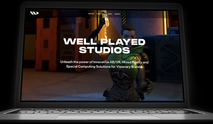 Well Played Studios: An advanced website build on Wix Studio Platform includes animation series, hover interactions, mouse over effects, CMS, contact form, video sequences.