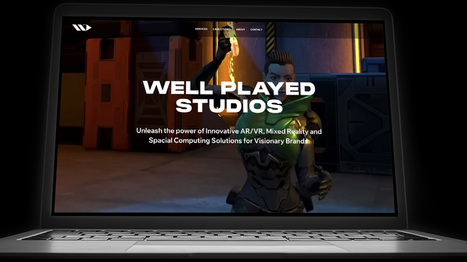 Well Played Studios: An advanced website build on Wix Studio Platform includes animation series, hover interactions, mouse over effects, CMS, contact form, video sequences.