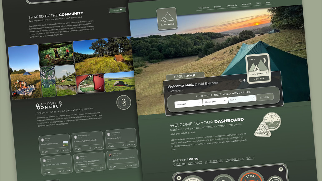 CampWild: CampWild is the leading UK platform for outdoor Wild camps.
We are continuously coding and assisting this amazing online community to give their thousands of subscribers a top end experience.
API integrations of RMS boking, Google maps
Custom coded member areas and features, such as liked campsites etc. 