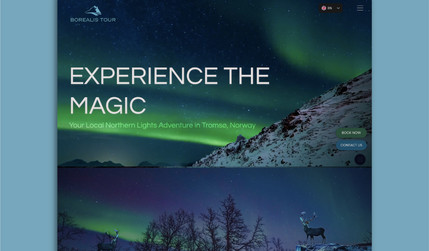 BOREALIS TOUR: Designing a visual beautiful website to showcase Borealis Tours many artic adventures. Seamless integrated external booking setup to make end users needs met whether they are looking for information or to plan experiences of a lifetime.