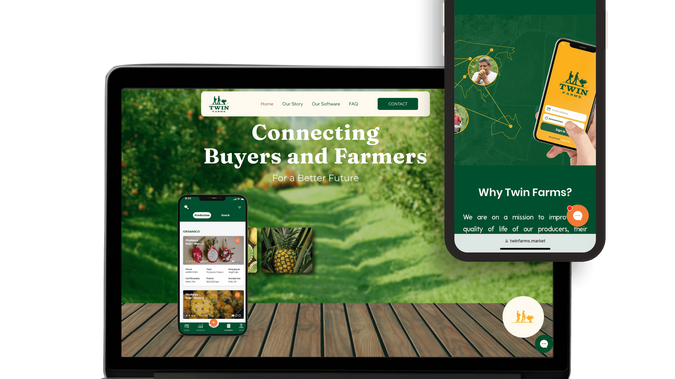 Twin Farms: Web Desing & Development + SEO+ Branding for a agtech startup in California 