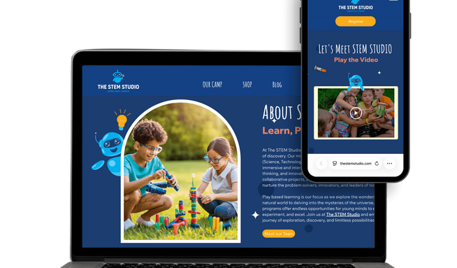 STEM STUDIO: Web Design and Development for a STEM camp company in San Francisco, California