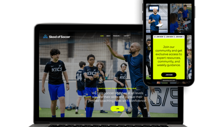 Skool of Soccer: Web Design, Development, and Branding for a soccer school in Chicago
