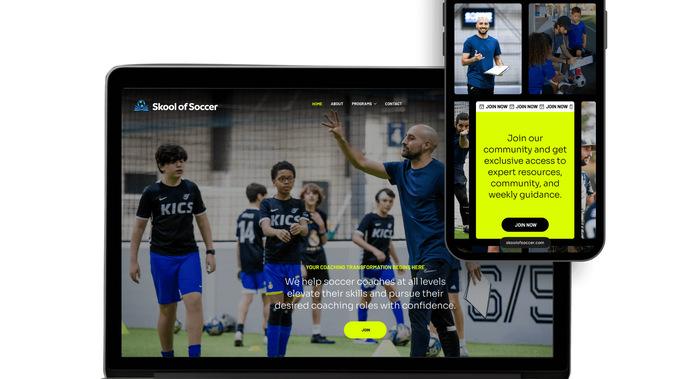 Skool of Soccer: Web Design, Development, and Branding for a soccer school in Chicago