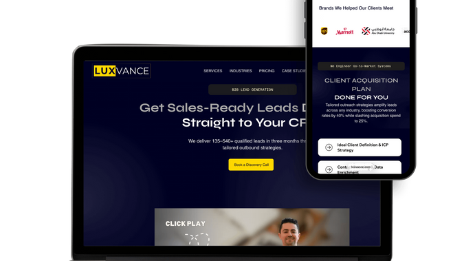 Luxvance: Web Design for a B2B Lead Generation company