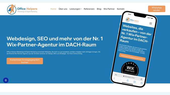 Office Helpers Webdesign, SEO und LLM: Konzept, Design, SEO, LLM, Apps von Wix. Made with Wix Studio