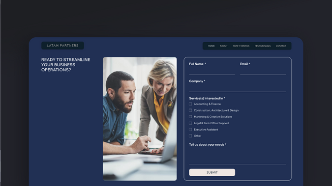 Latam Partners: Sitio web corporativo para compañía de talento humano offshore | México
