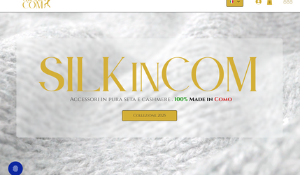 Silk in Com: We handled the entire digital project for SILKinCOM, a Como-based brand specializing in silk and cashmere accessories.
From the logo concept to the Wix Studio website design, including product photography and brand identity development, every detail was crafted to reflect the elegance and quality of Made in Italy.
A project where aesthetic meets strategy, enhancing the brand’s modern craftsmanship and timeless appeal.
