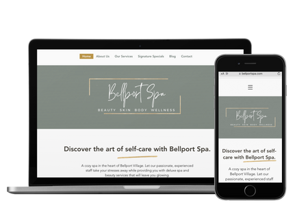 Bellport Spa: Bellport Spa sought to elevate its online presence to better align with its luxurious brand and serene atmosphere. To achieve this, we carefully selected a font pairing that balanced sophistication and modernity, using a script font for elegance and a clean sans-serif for a contemporary touch. The color palette featured calming hues of musky green, light beige cream, and hints of gold to evoke a sense of tranquility and luxury. Subtle gold lines were incorporated throughout the design to enhance the site's premium feel, creating a cohesive and upscale aesthetic that mirrors the spa's physical environment.
​
The result was a beautifully crafted website that authentically captured the spa's ambiance, driving higher engagement and inquiries from potential clients. By improving the user experience with an intuitive layout and visually appealing elements, the site saw a notable increase in conversion rates. Bellport Spa's new website now stands as a true reflection of its dedication to luxury and excellence, offering visitors an inviting and captivating platform to explore their services.