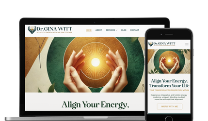Dr. Gina Witt | ITA Energy Medicine: A calming, intuitive website for Dr. Gina Witt, blending her expertise in osteopathic medicine, pediatric care, and energy healing. Built on Wix, the site features service listings, gift card integration, a blog, and custom SEO, designed to reflect her warm, healing presence and make manual booking simple for clients.