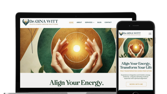 Dr. Gina Witt | ITA Energy Medicine: A calming, intuitive website for Dr. Gina Witt, blending her expertise in osteopathic medicine, pediatric care, and energy healing. Built on Wix, the site features service listings, gift card integration, a blog, and custom SEO, designed to reflect her warm, healing presence and make manual booking simple for clients.