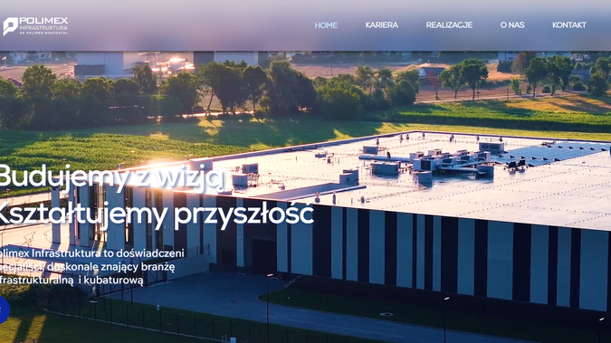 Polimex Infrastruktura Sp.z o.o.: Projekt strony wizytówki z prezentacją realizacji wielkoskalowych projektów budowalnych i projektów infrastruktury drogowej.
