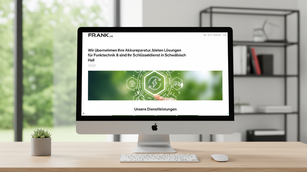 Frank e.K.: Für Frank E.K., Spezialist im Bereich Industrieakkus und Energiesysteme, entwickelte EVER Marketing die neue Website industrie-akku.com.
Ziel war es, die umfangreiche Produktpalette übersichtlich darzustellen und gleichzeitig die hohe technische Expertise des Unternehmens digital sichtbar zu machen.


Unsere Leistungen umfassten Konzeption, modernes Webdesign, klare Nutzerführung und suchmaschinenoptimierte Inhalte, damit Kunden schnell die passenden Lösungen finden.

Das Ergebnis: Eine professionelle Plattform, die Kompetenz, Vertrauen und Innovationskraft transportiert und das Unternehmen nachhaltig im digitalen Raum positioniert.