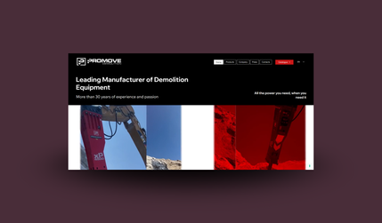 Promove Demolition: Promove Demolition is a leading manufacturer and distributor of hydraulic breakers, pulverizers, grabs, and other demolition equipment. Multilingual website.