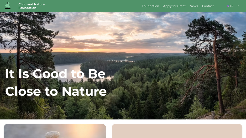 Lapsi ja Luonto: Wed Design, development, mobile design, SEO-settings.