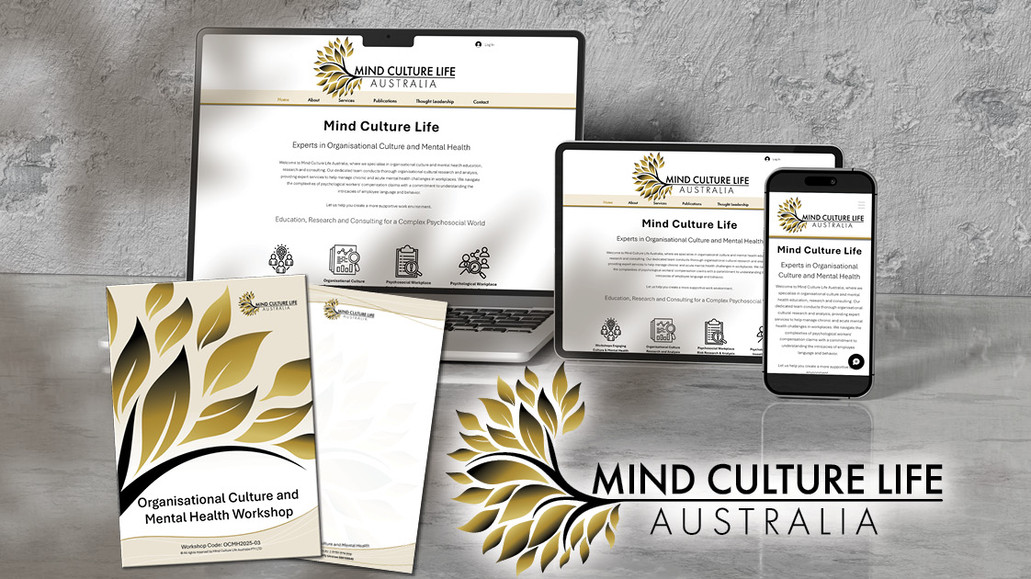 Mind Culture Life Australia: Mind Culture Life — Brand & Digital Design

For Mind Culture Life, I created a complete visual identity and digital presence that reflects the heart of the practice. The logo was designed to symbolise the interconnected nature of the business: the brain representing psychological expertise, the leaves symbolising culture and growth, and the tree embodying life, wellbeing and transformation.

I designed and built the full website, including custom icons, service pages, blog layout and contact page, ensuring the brand experience is clear, professional and consistent. In addition, I developed a tailored workshop brochure, extending the visual identity into her printed materials.

This project delivered a cohesive brand system that expresses Mind Culture Life’s mission and values with clarity and impact.