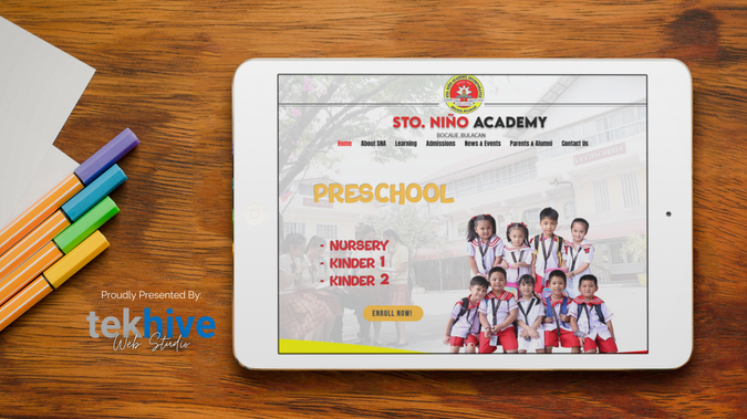 Sto. Niño Academy Inc.: TekHive collaborated with Sto. Niño Academy (SNA), a school in Bulacan, Philippines, to build a professional and engaging website that reflects its commitment to holistic, values-based education. The new website was designed to showcase SNA’s K–12 academic programs—from preschool to junior high—while also highlighting its history, mission, and community presence. TekHive made the site easy to navigate for students, parents, and alumni by integrating clear sections for admissions, news and events, and learning resources. With a modern look and improved functionality, the SNA website now provides a reliable platform for communication and engagement, helping the school strengthen its online presence. Proudly created with TekHive, this project demonstrates how we bring schools and institutions closer to their communities through Wix Studio.