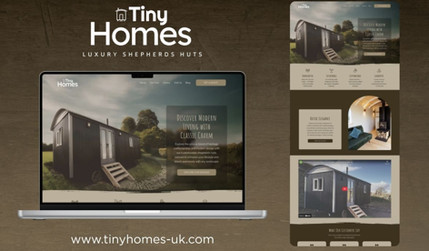 Tiny Homes: A refined website created for Tiny Homes, a specialist builder of bespoke shepherd’s huts. The site blends rustic charm with modern functionality, showcasing craftsmanship, sustainability, and custom design options through an elegant layout. With immersive imagery, clear navigation, and strong calls-to-action, the website highlights the uniqueness of each hut while driving customer enquiries and quotes.