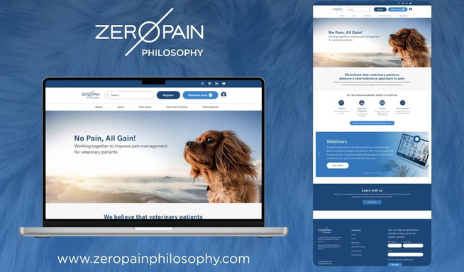 Zero Pain Philosophy: A professional education platform designed for Zero Pain Philosophy, a veterinary training provider focused on pain management and animal welfare. The site delivers a clean, accessible layout with integrated webinars, online courses, and membership functionality, making it easy for vets to access specialist resources and training. Built with usability and growth in mind, the platform supports both individual learners and institutions, while reinforcing the brand’s mission to advance veterinary knowledge worldwide.