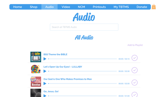 TBTMS ENGLISH: Custom audio and video playlists, radio function, multiple CMS to manage audio, video and PDF files for member interactions. Converted several pages to dynamic pages due to reaching page limit. Paid member only features coded with Velo. Integration with Bunny.net video files and custom thumbnail coded functions.
