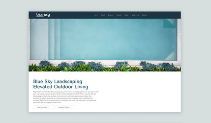 Blue Sky Landscaping: Revising website design and updating SEO. Creating Blogs and incorporating case study projects in.