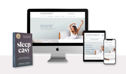 SLEEP HAVEN NZ: Branding, website design and marketing collateral to time in with the new book launch by this Sleep Coach client.