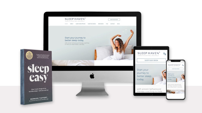 SLEEP HAVEN NZ: Branding, website design and marketing collateral to time in with the new book launch by this Sleep Coach client.