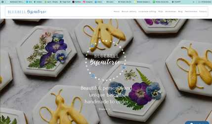 Bluebell Biscuiterie: Luxury Biscuit Company.  This site uses CMS to manage the multiple galleries.